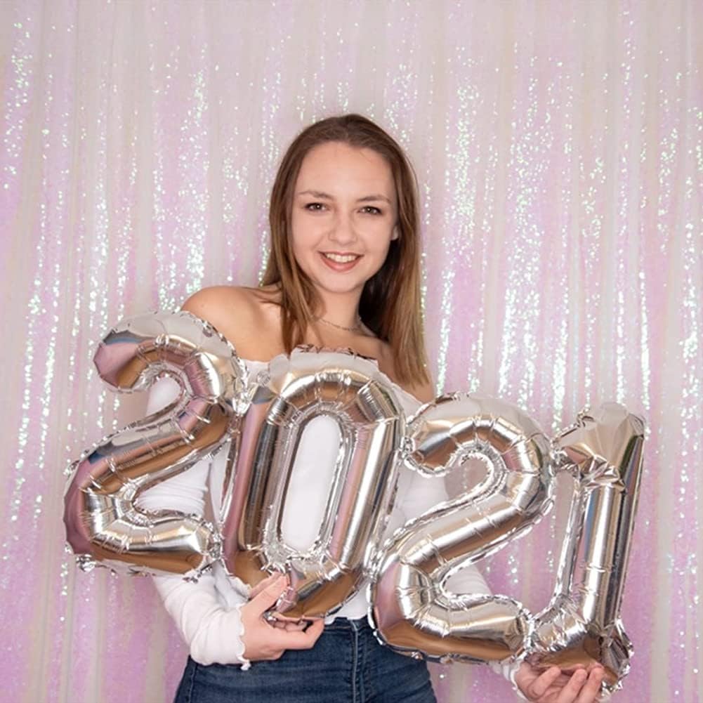 Poise3EHome 6FT x 6FT Iridescent Sequin Photography Backdrop Curtain for Party Decoration