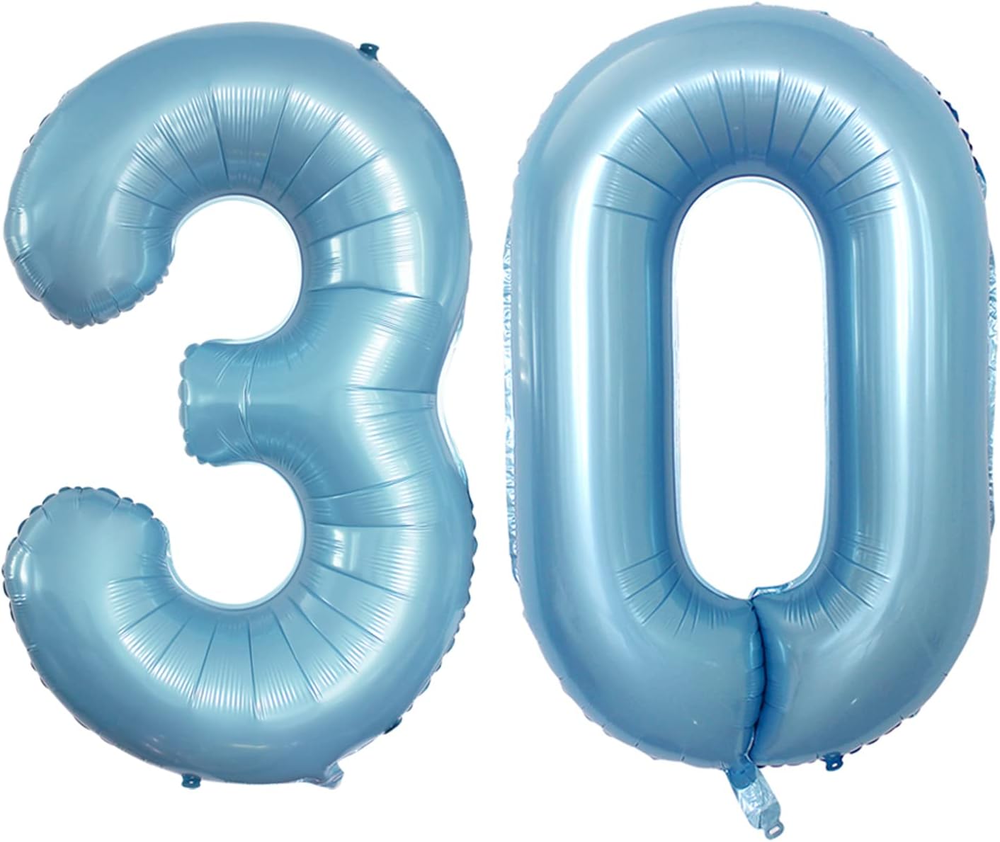 GOER Number 30 Balloons for 30th Birthday Party Decorations,42 Inch Jumbo Foil Helium Balloons for 30th Anniversary (Light Blue)