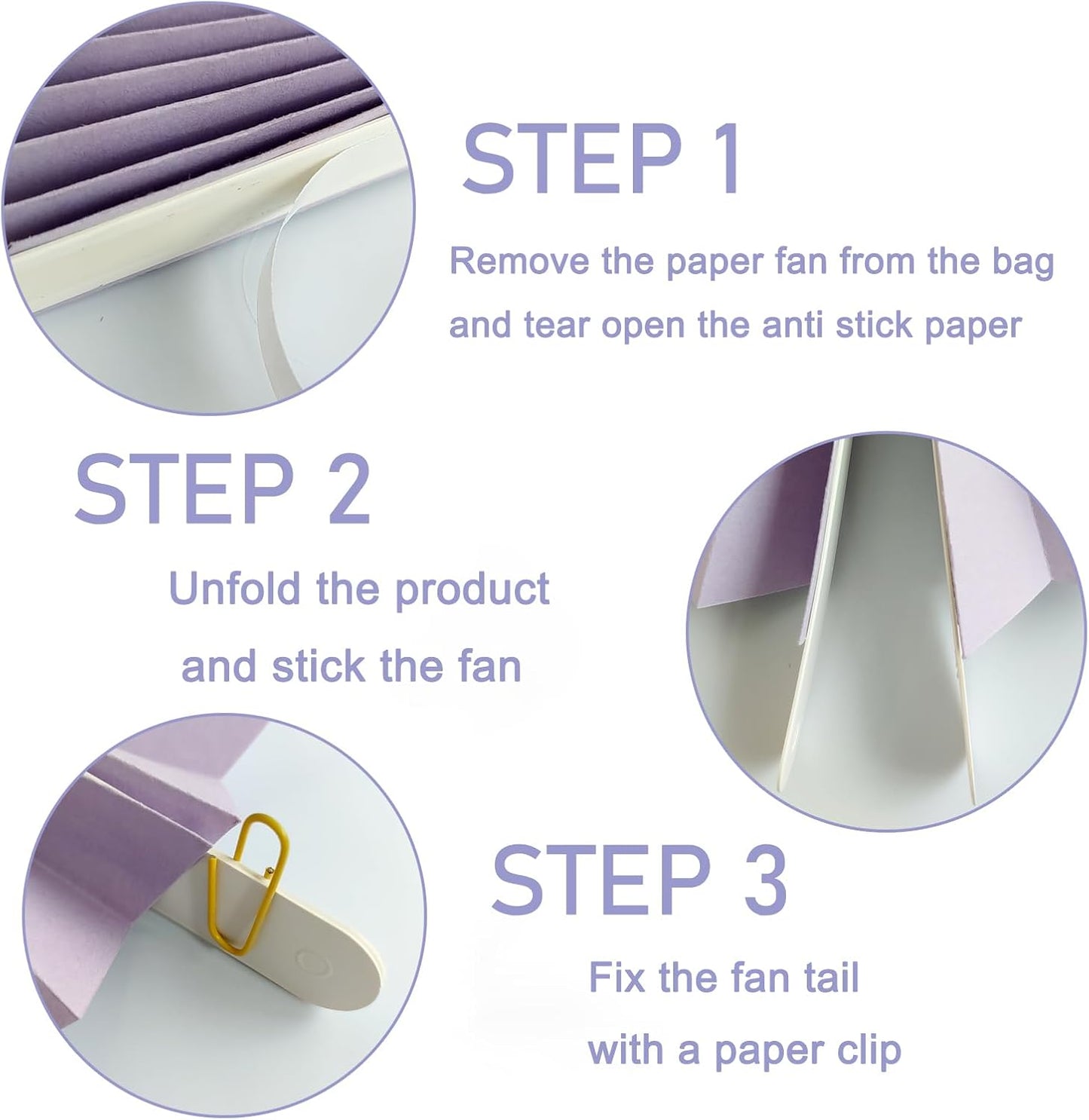 Purple Birthday Decorations,DIY Purple Paper Fans Hanging Decoration ,Party Decorations for Adults 16in,Little Mermaid Party Decor,Baby Shower Decorations 30 Color DIY Set (Light Purple)