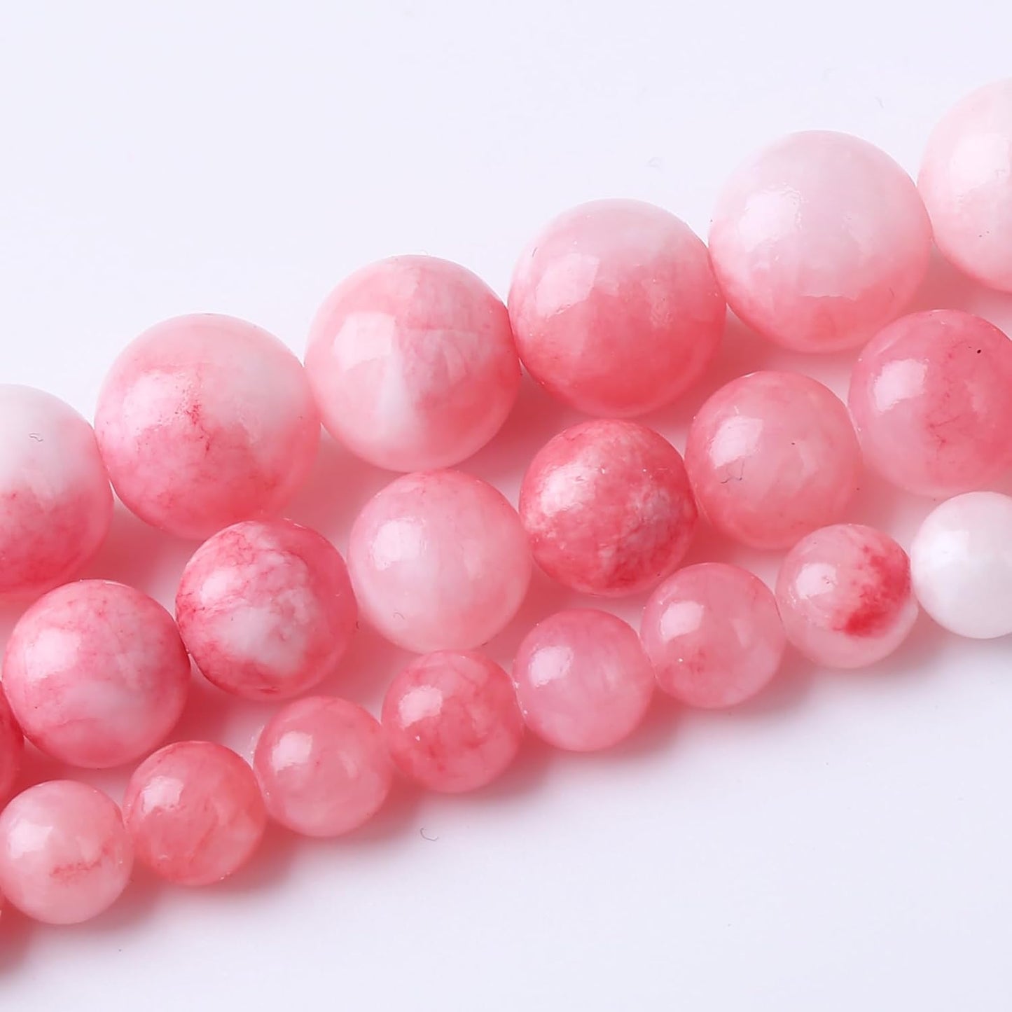Pink Persian Jade Stone Beads Gemstone Round Crystal Energy Jade Beads Stone Beads for Jewelry Making DIY Bracelet Necklace Jewelry Making 1 Strand 15.5inch 4MM