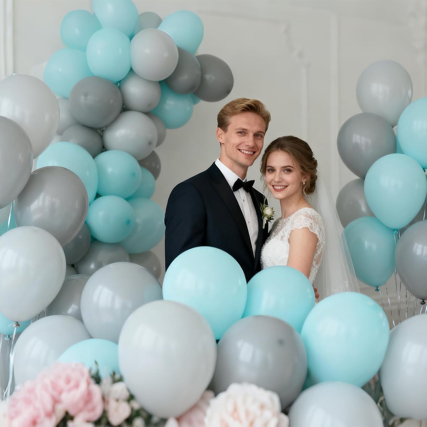 110pcs Grey Balloon 12 inch, Grey Latex Balloons for Birthday Party Baby Shower Wedding(with 2 Ribbons).