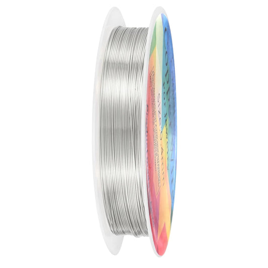 0.4 mm/26 Gauge Copper Wire for Jewelry Making, 30.2FT Copper Beading Craft Wire for Jewelry/Weaving/DIY Crafting/Planting, Color-Retaining [9.2M, Bright Silver]