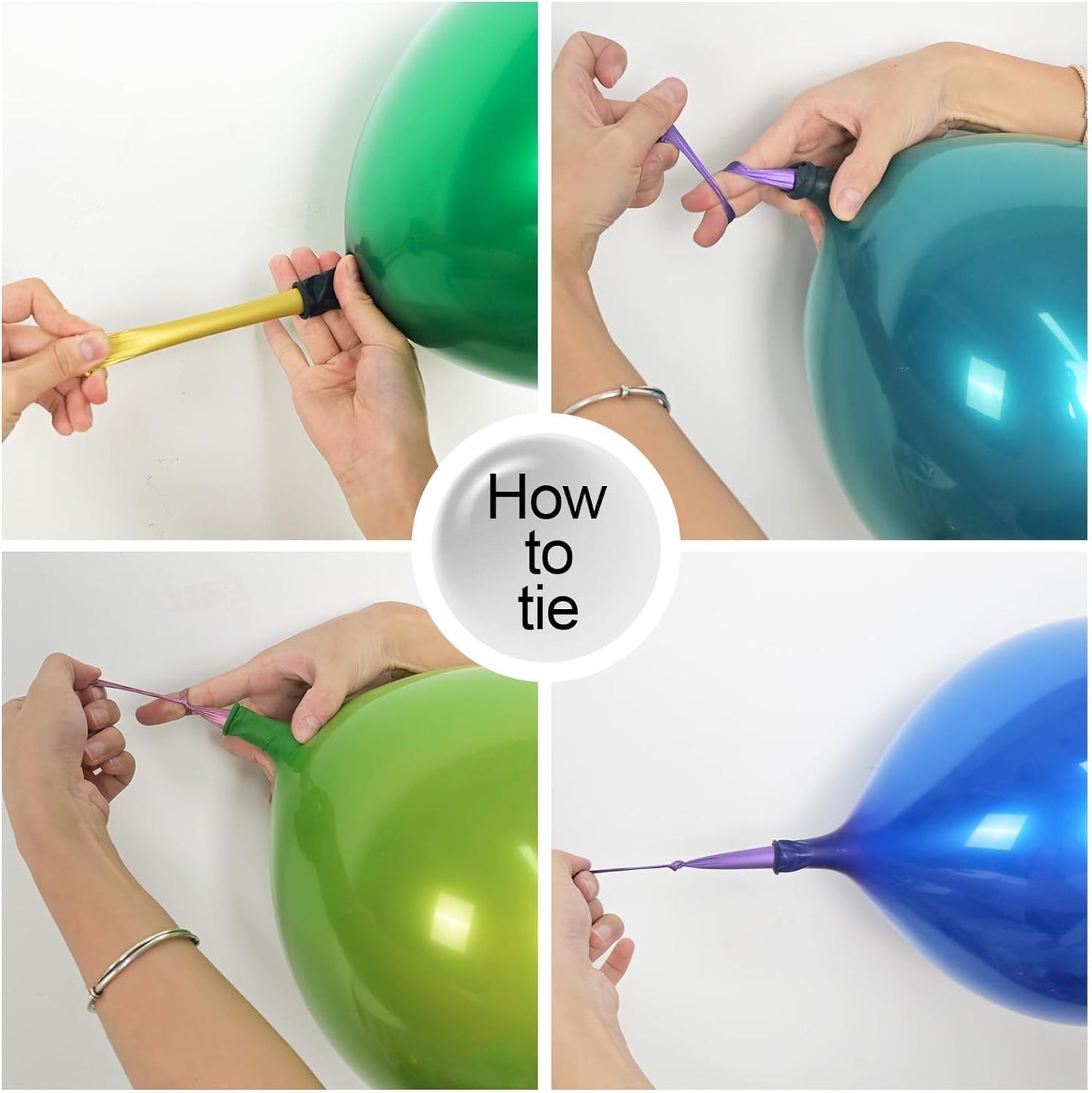 Double-stuffed Metallic Colorful Balloons, 50 Pcs 10 Inch Multicolor Balloons with Double Layer Design for Birthday Party, Wedding, Anniversary, and Celebration Decorations, Includes 10m White Ribbon