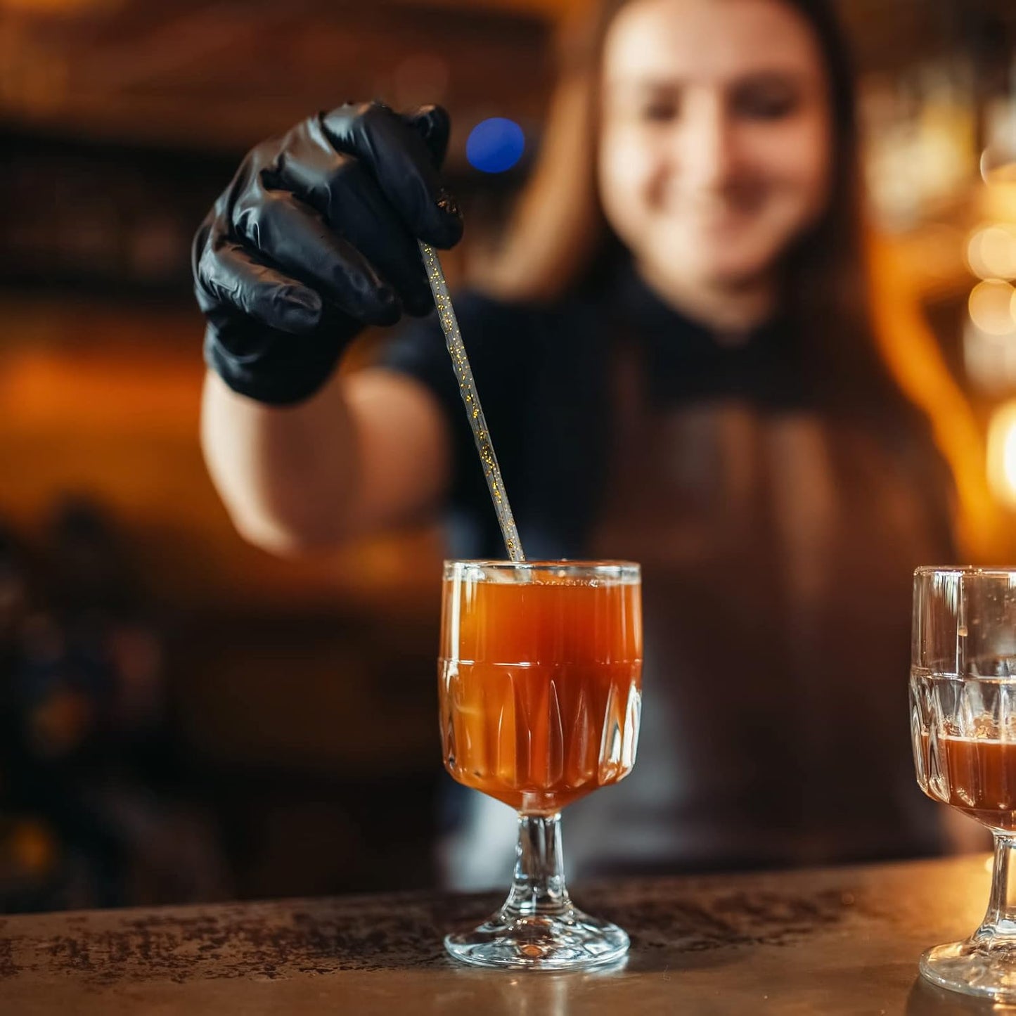 100-PCS Gold Pink Silver Glitter Plastic Swizzle Sticks, Crystal Cake Pops, Cocktail Coffee Drink Stirrers, Stir Sticks for Christmas Party Wedding, 7.24 Inch