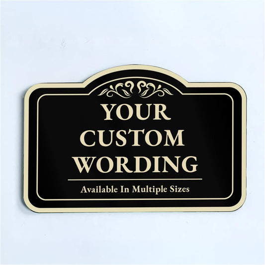 Custom Decorative Outdoor Metal Sign - Personalized Aluminum Driveway Sign, Waterproof, Made in USA - Design 1 Black Charcoal 24x18 In