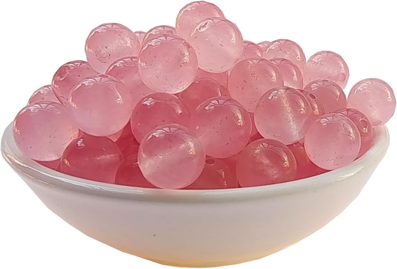 Stone Beads 8mm 100pcs Pink Chalcedony Beads Round Loose Gemstones Beads for Bracelet Necklace Jewelry Making (8mm, 60827 Pink Chalcedony)