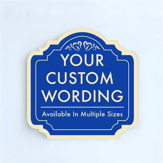 Custom Decorative Outdoor Metal Signs - Personalized Aluminum Signs, Waterproof, Design 2 Blue Steel 12x12 In