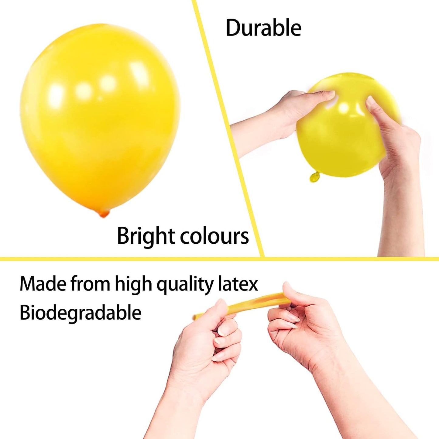 KAWKALSH 200pcs Yellow Balloons 5 Inch, Small Mini Latex Balloons for Party Birthday Baby Shower Anniversary Festival Arch Garland Decoration