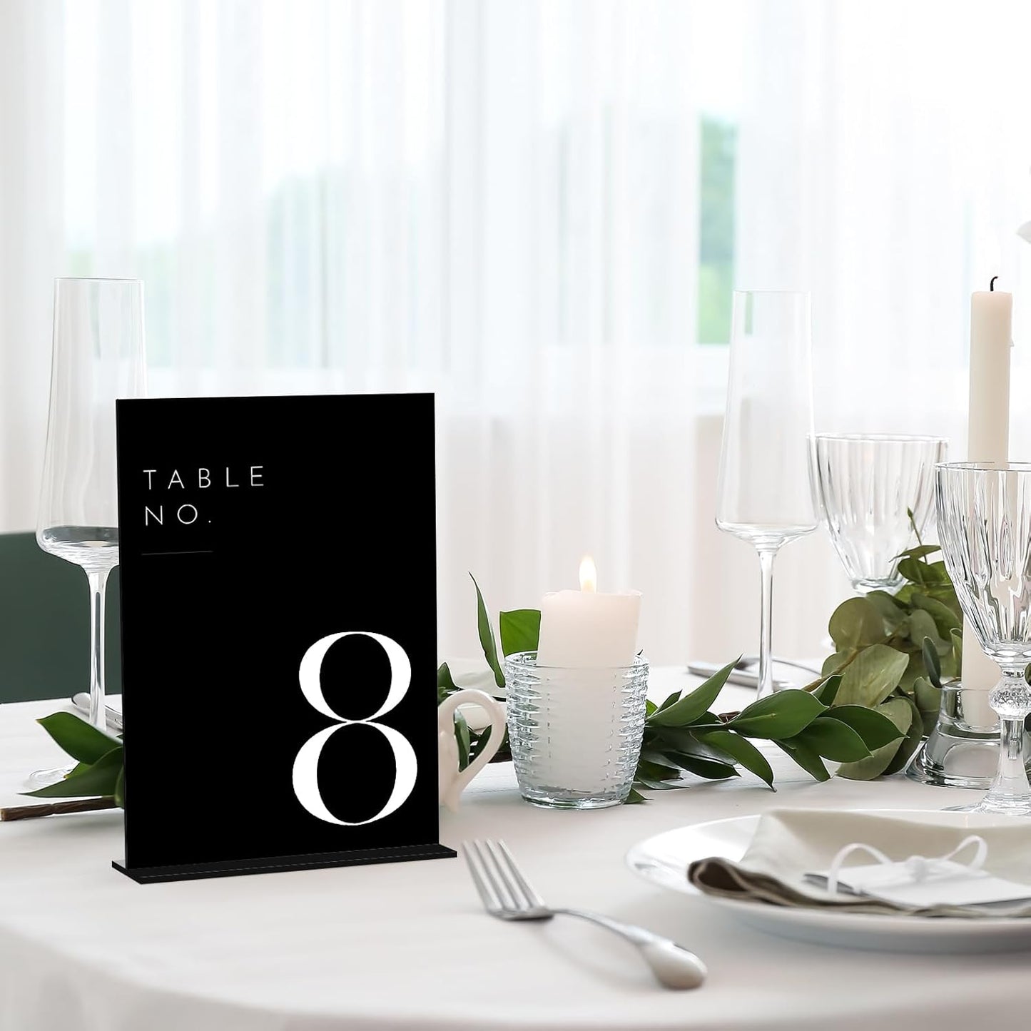 JINMURY Black Wedding Table Numbers 1-20 with Stands, 5"x7" Black Acrylic Table Numbers with White Font, Perfect for Wedding Party Reception(1-20, 5"x7")