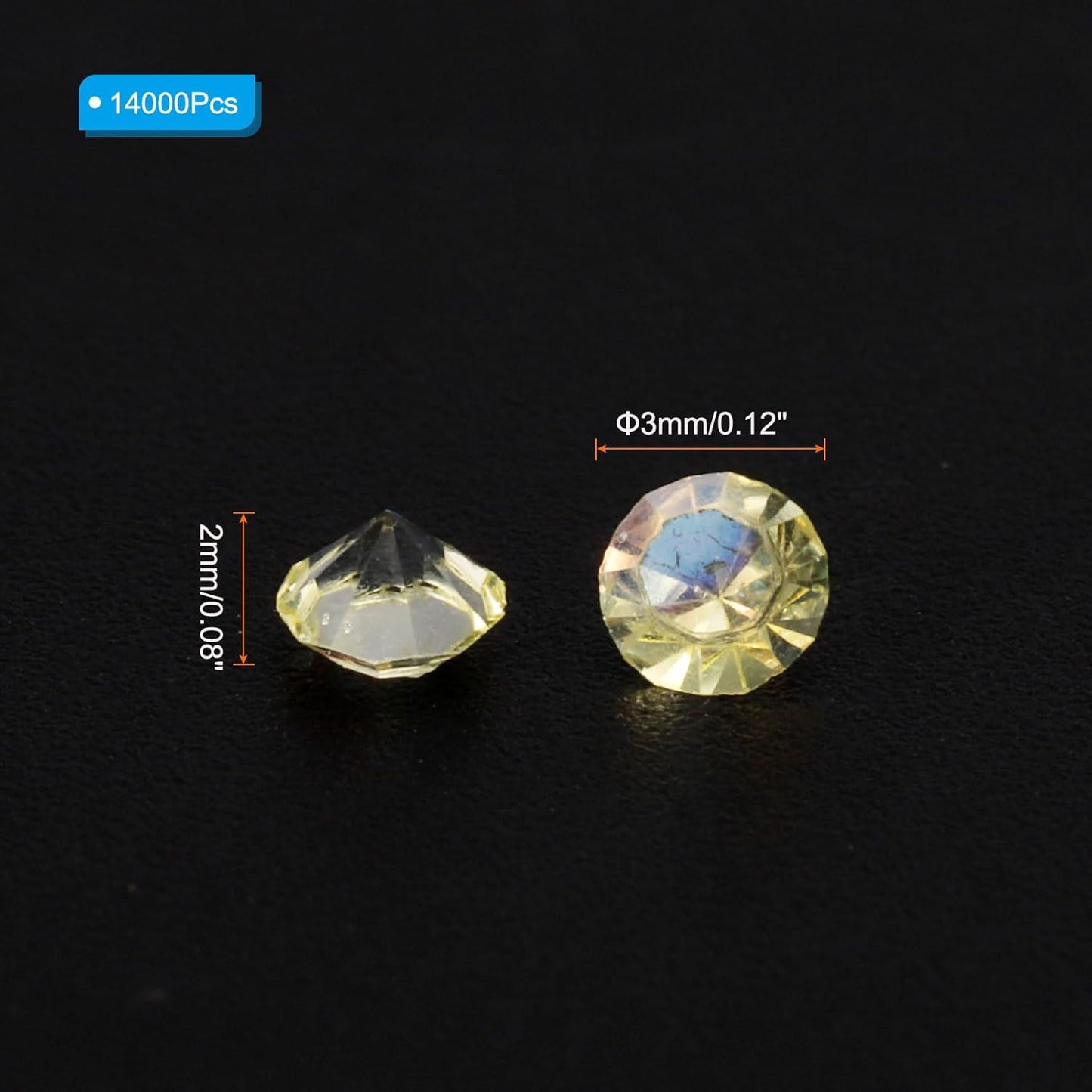 PATIKIL 14000Pcs Wedding Table Scatter Confetti Crystals 3mm Acrylic Diamonds Vase Fillers Gems for Table Centerpiece Decorations Bridal Shower Party, Light Yellow AB