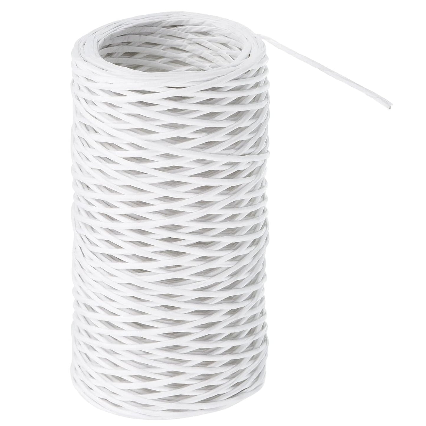 PATIKIL 164 Feet Floral Bind Wire Wrap Twine, 1mm Florist Wire Iron Wire Paper Covered Vine Wrapping Binding Wire for Flower Bouquets, White