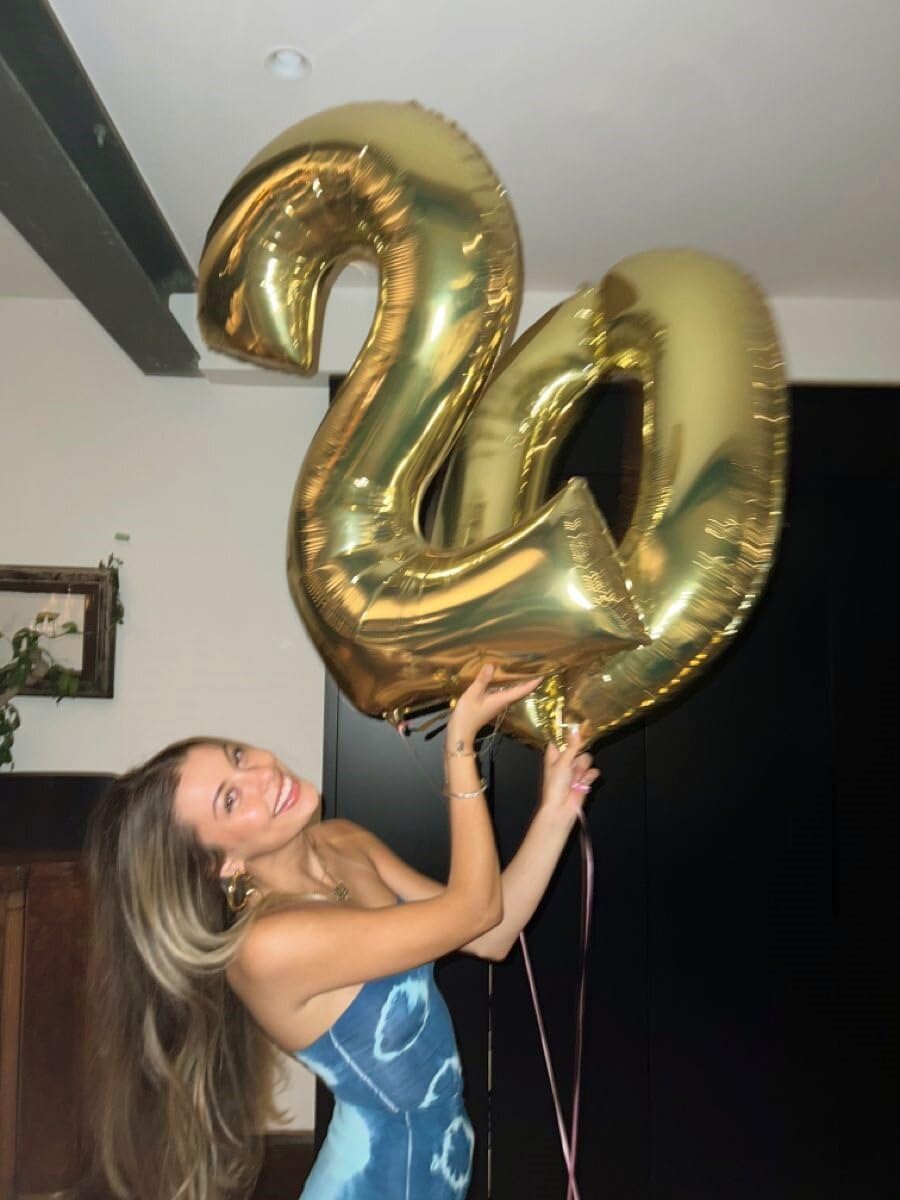 Champagne Gold 40 Inch 0 Number Balloons, 0 Decorations for 10 20 30 40 50 60 70 80 90 100 Birthday, 2026 Light Gold Foil Giant Birthday Graduations Anniversary Party Balloon