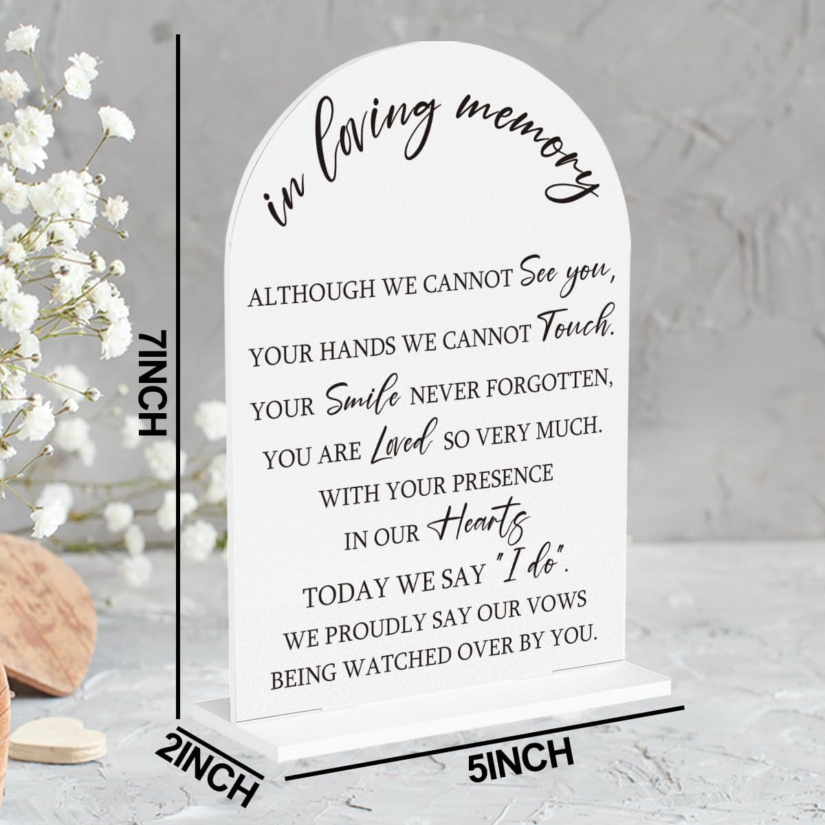 In Loving Memory Wedding Sign, Wedding Engagement Bridal Shower Baby Shower Reception Event Party Table Desk Acrylic Decor