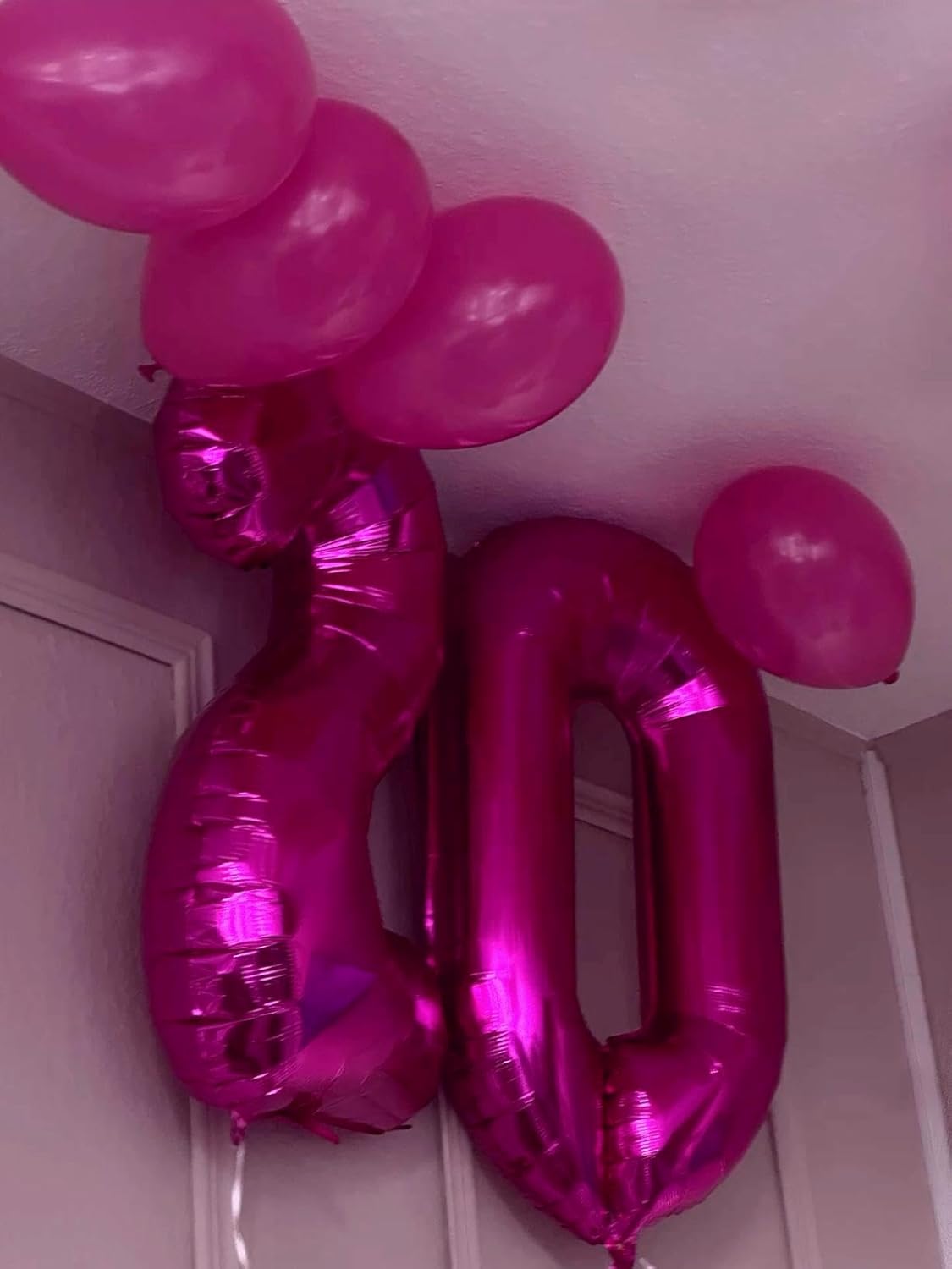 Rosy Purple Helium Number Balloon 40 Inch, Giant Foil Rosy Purple Number 0 Birthday Balloons, Large Numbers 10 20 30 40 50 60 70 80 90 100 2026, Party Celebration Supplies Decorations