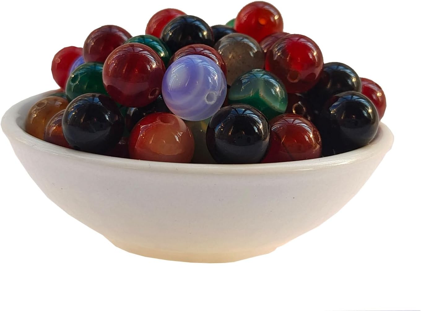 Stone Beads 8mm 100pcs Colorful Agate Beads Round Loose Gemstones Beads for Bracelet Necklace Jewelry Making (8mm, 60811 Colorful Agate)