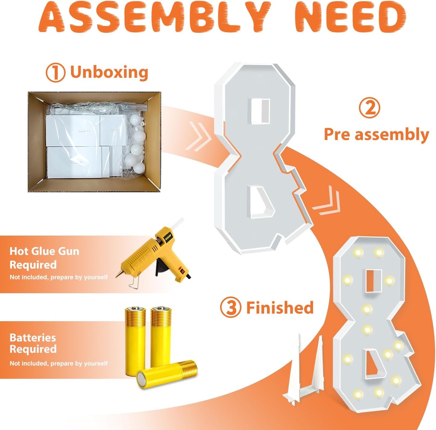 4FT Marquee Light Up Letters &, Big Mosaic Marquee Letters for Party, 4 Feet Tall Giant Letter Sign for Balloons Birthday Anniversary Wedding Party Decoration