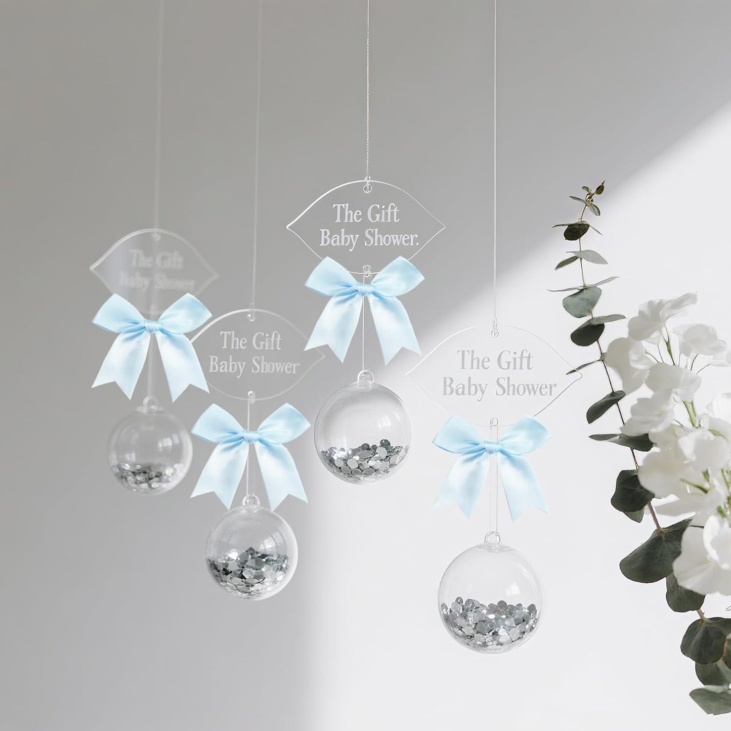 50 Pieces Gift Wrap Bows Premium Satin Ribbon Bows 3.3 Inch Craft Bows for Gift Wrapping DIY Treat Bags Holiday Gifts Bag Party Decorations, Wedding Decor Christmas Birthday Presents (Light Blue)