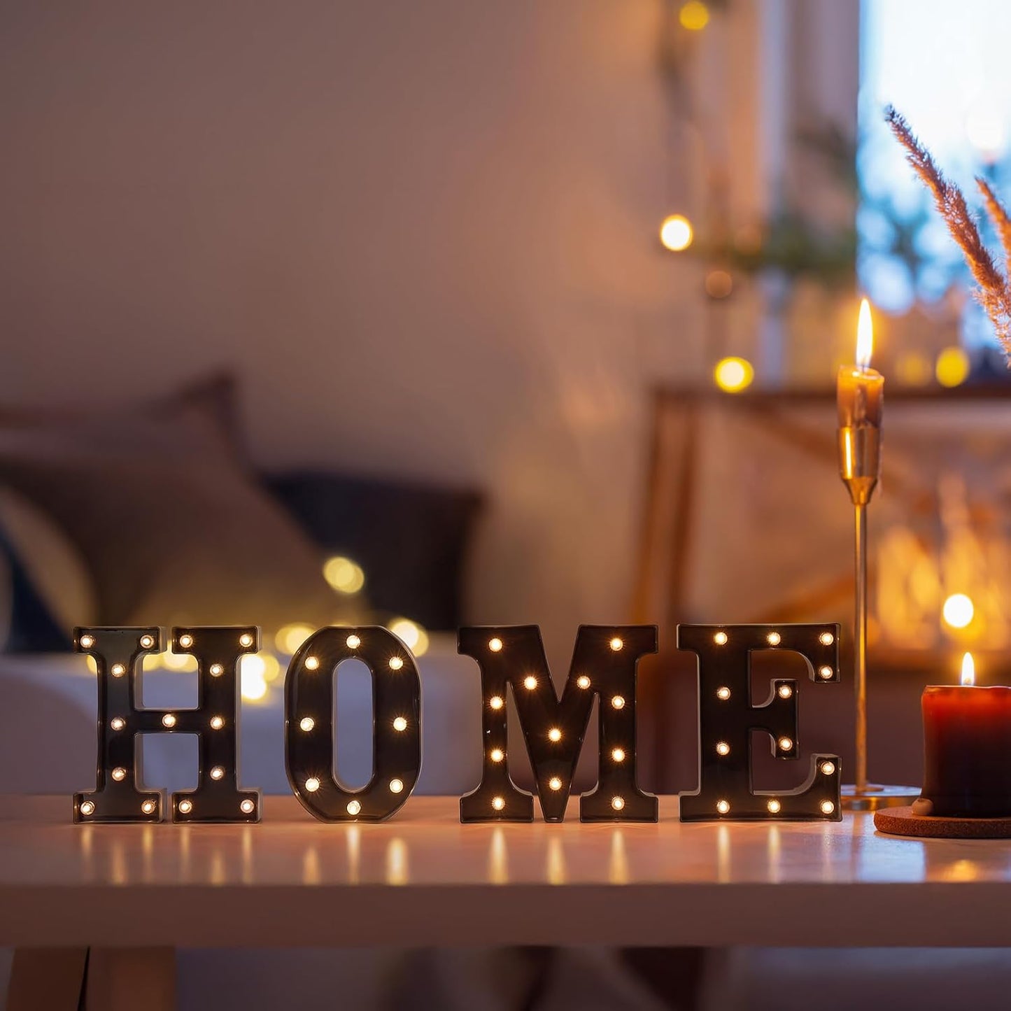 Foaky Black LED Letter Lights for Room Decor - Bedroom Wall Decor, Alphabet Lights for Home, Wedding, Party - Battery Operated （W）