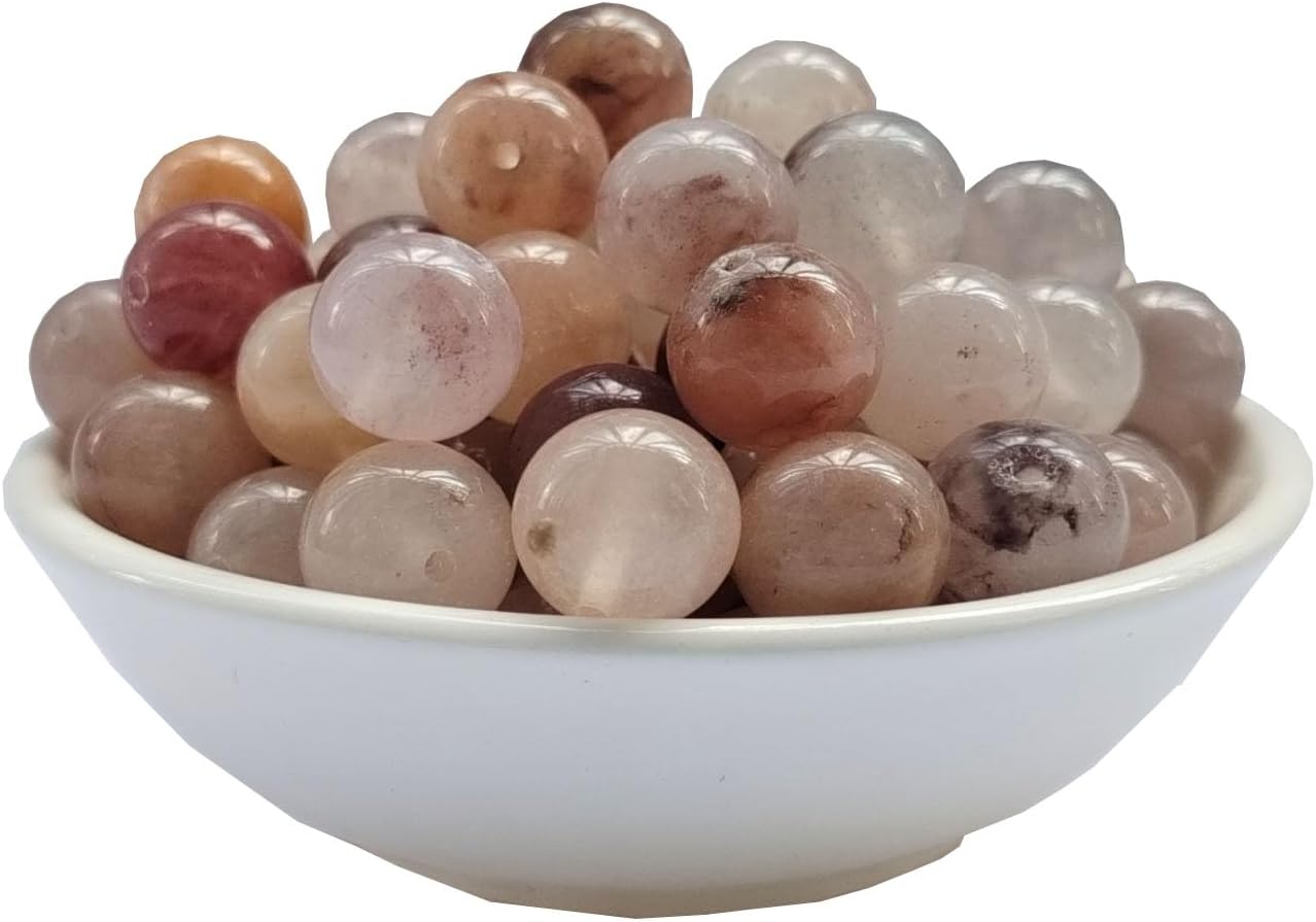 Stone Beads 10mm 60pcs Violet Jade Beads Round Loose Gemstones Beads for Bracelet Necklace Jewelry Making (10mm, 61002 Violet Jade)