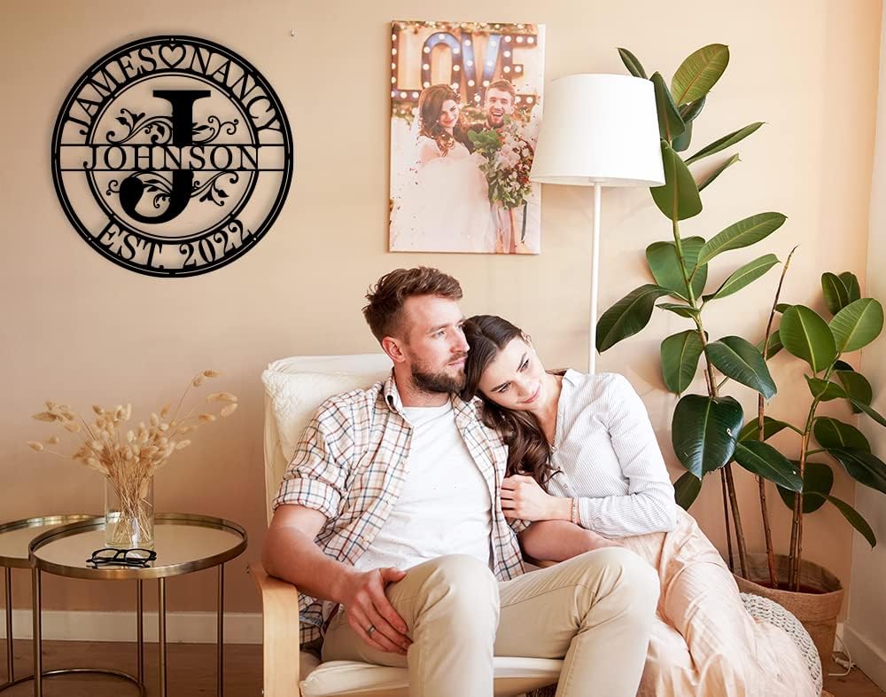 Personalized Family Name Sign Last Name Signs for Home Custom Metal Sign Metal Name Signs Personalized Metal Signs Monogram Wall Decor Anniversary Gifts Personalized Wedding Gifts