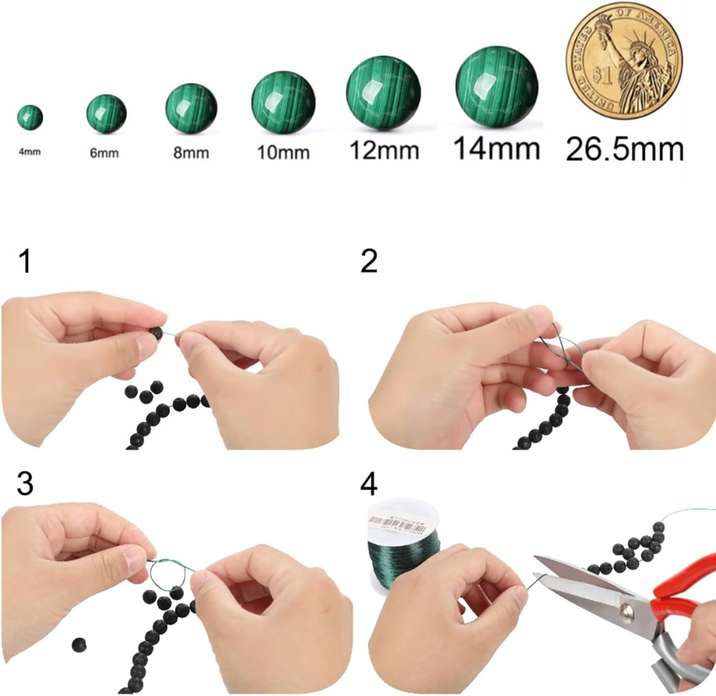 Gold Wire Turquoisee Stone Beads Gemstone Round Crystal Energy Jade Beads Stone Beads for Jewelry Making DIY Bracelet Necklace Jewelry Making 1 Strand 15.5inch 60PCS 6MM