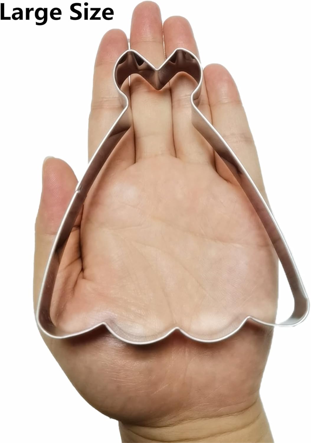 Large Size Dress Shaped Cookie Cutter, Stainless Steel Strapless Princess Dress Wedding Dress Cookie Cutter, 4.3 Inches
