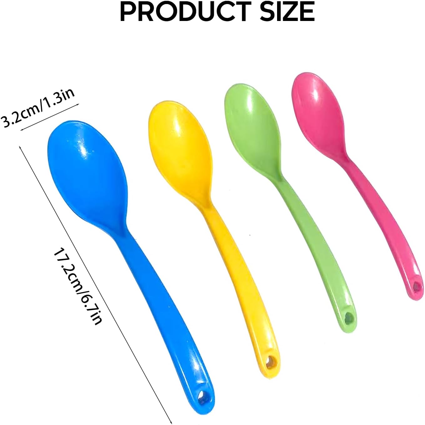 Stock Your Home With Sturdy Large Eco-Friendly Plastic Spoons, Frozen Yogurt Ice Cream Scoops, Frozen Dessert Scoops, Party Candy Countertop Buffet Picnic Camping Outdoor 4 Colors 12 Pieces