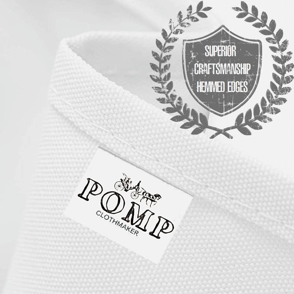 Pomp Pure White 52" x 52" Poplin Polyester Tablecloth (4 Pack) | Wrinkle + Stain Resistant Easy Care Premium Fabric | Fits Square or Round Table