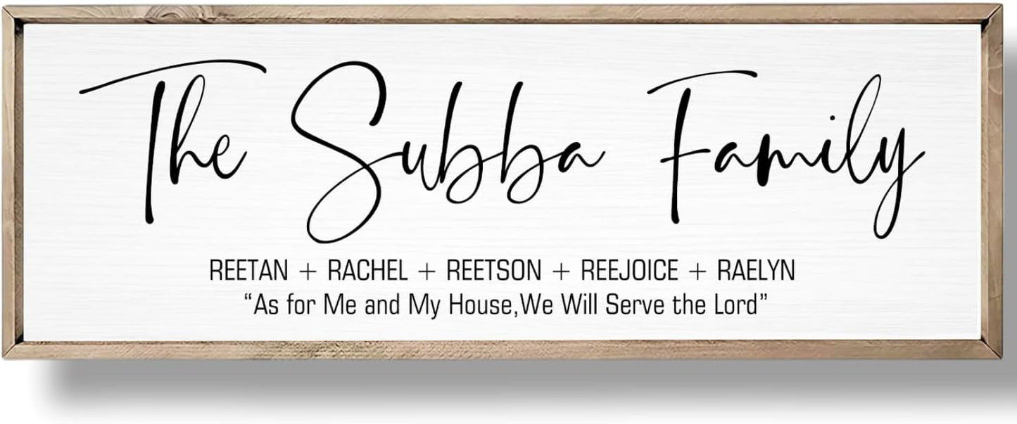 Last Name Signs for Home, Personalized Wall Decor, Framed Family Name Signs for Home Decor, Custom Wood Sign, Established Farmhouse sign, Housewarming Gift