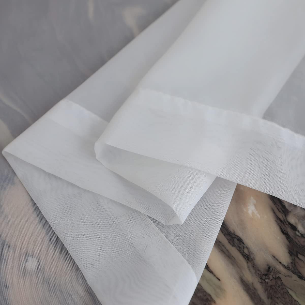 Window Ivory Sheer Curtains 130 Inches Long 2 Panels Sheer Curtain Basic Rod Pocket Panel for Bedroom Children Living Room Yard Kitchen (Ivory, 52" W x 130" L | 2 pcs)