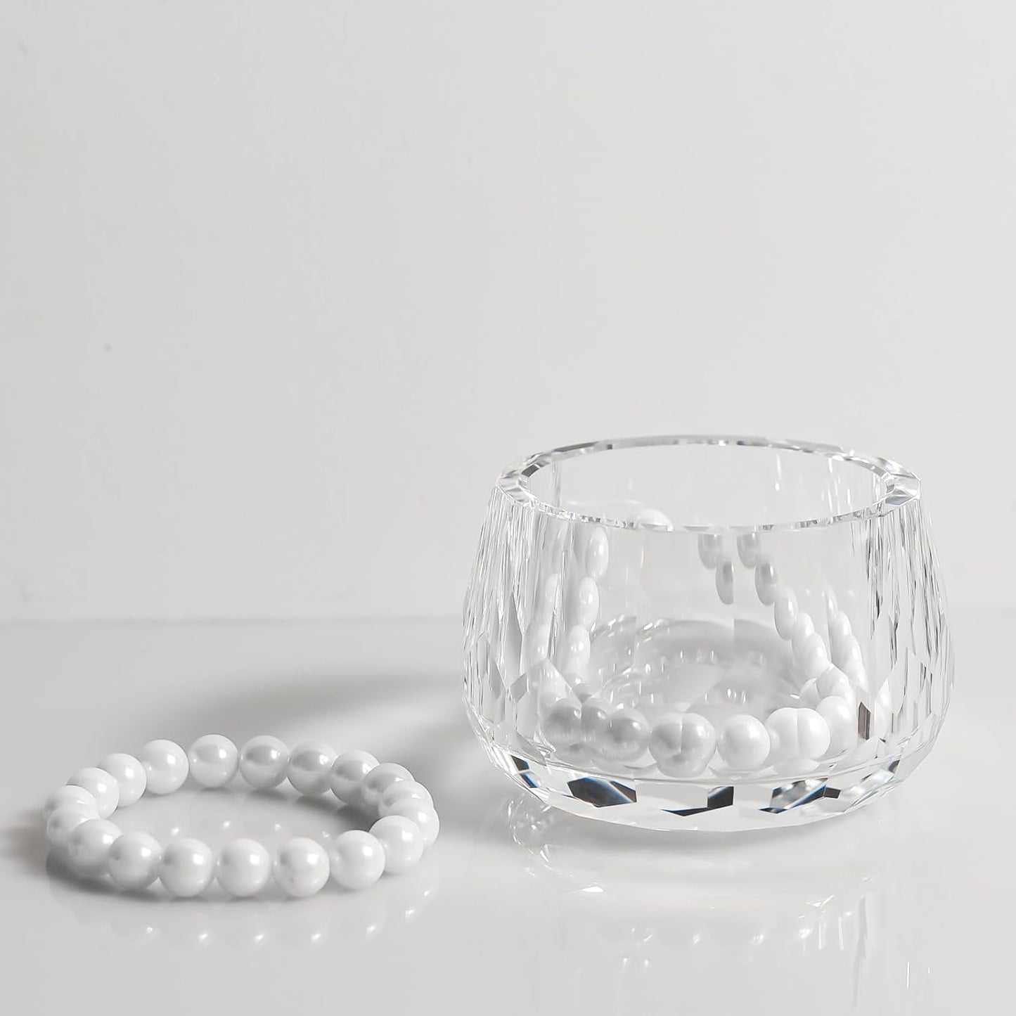 kitCom Crystal Jewelry Jar, Crystal Wedding Candy Buffet Jar, Home Decoration Party Cotton Swab Storage, Office Birthday Gift