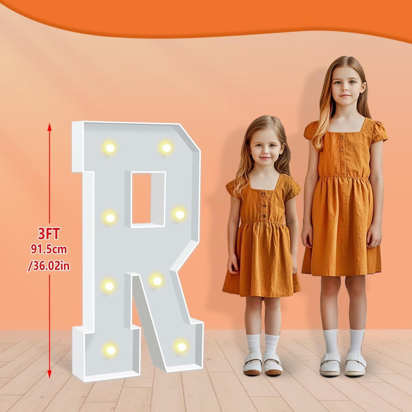 3FT Marquee Letters, Large Marquee Light Up Letters, Mosaic Balloon Frame Letter for Engagement Wedding Decorations Birthday Party Backdrop Decor, Balloon Arch Kit Letter R