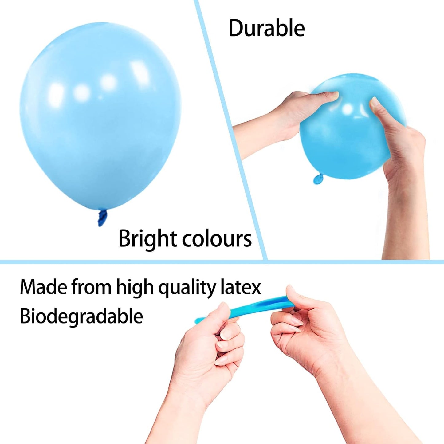 KAWKALSH 200pcs Light Blue Balloons 5 Inch, Small Mini Latex Balloons for Party Birthday Baby Shower Anniversary Festival Arch Garland Decoration