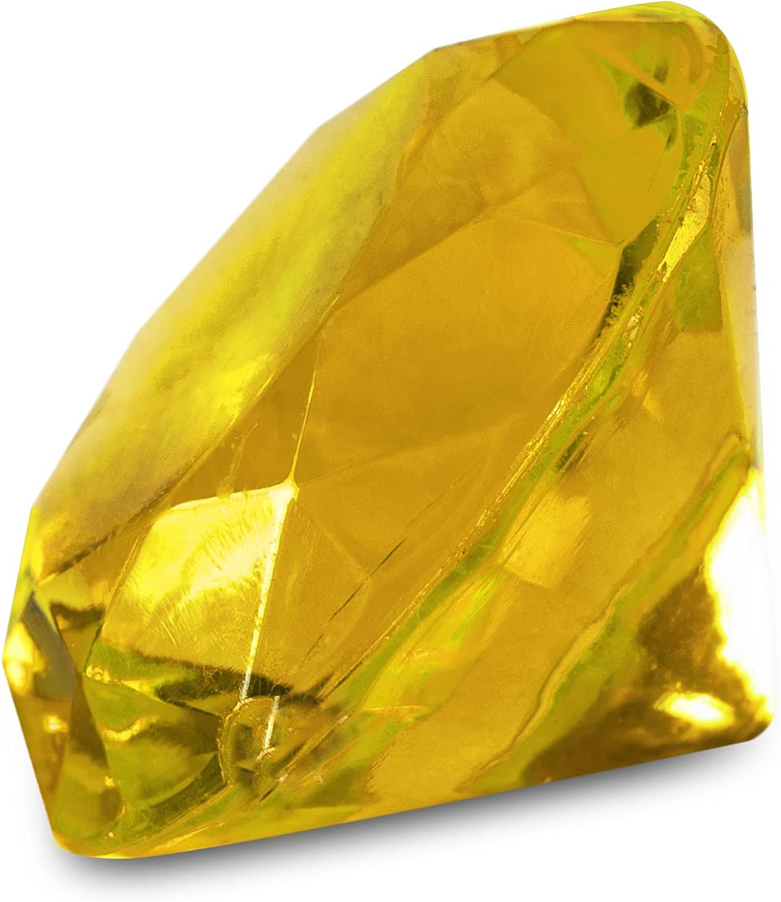 Super Z Outlet Acrylic Color Faux Round Diamond Crystals Treasure Gems for Table Scatters, Vase Fillers, Event, Wedding, Birthday Decoration Favor, Arts & Crafts (1 Pound, 240 Pieces) (Yellow)