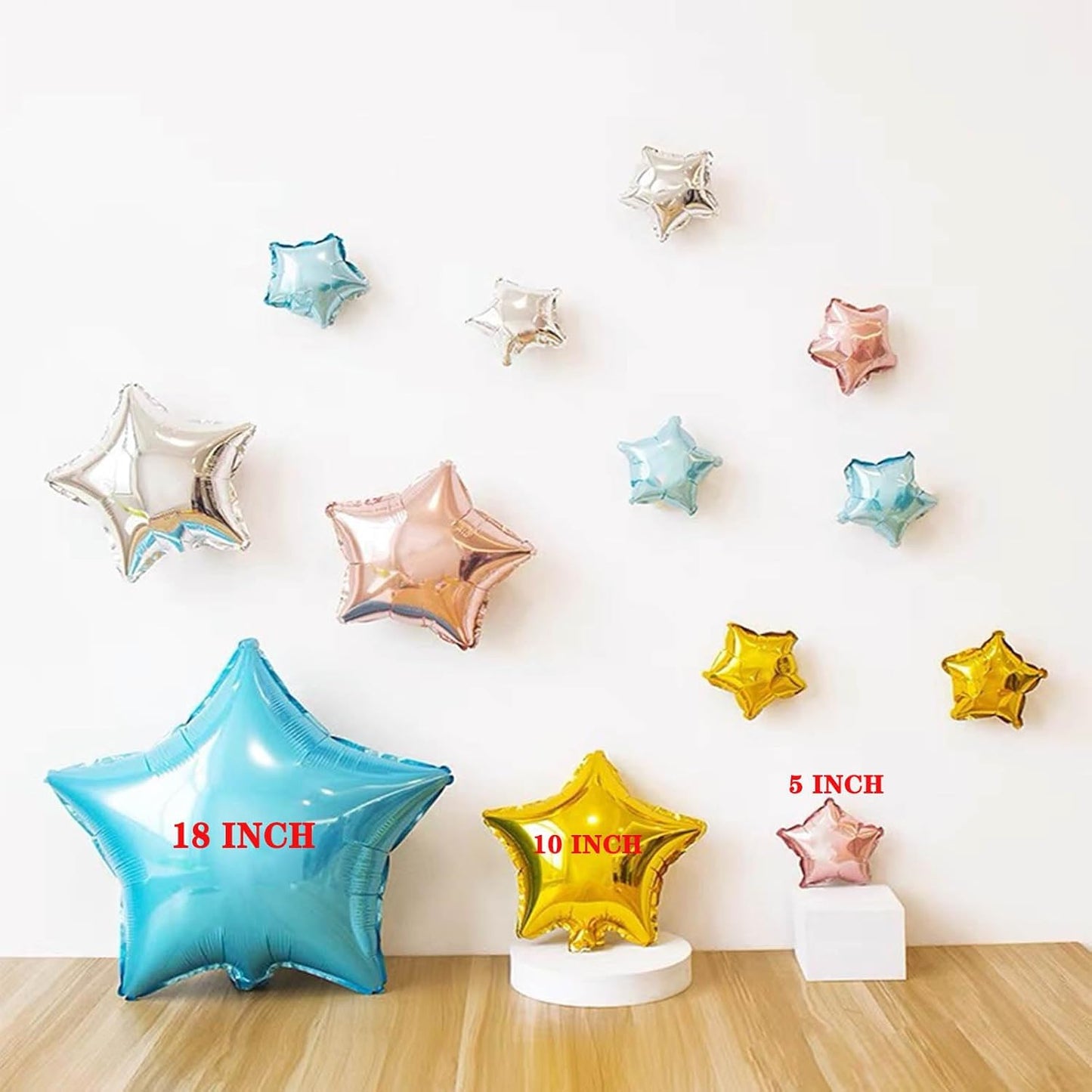 50 Pieces 10" Silver Foil Star Balloons for Party Decorations