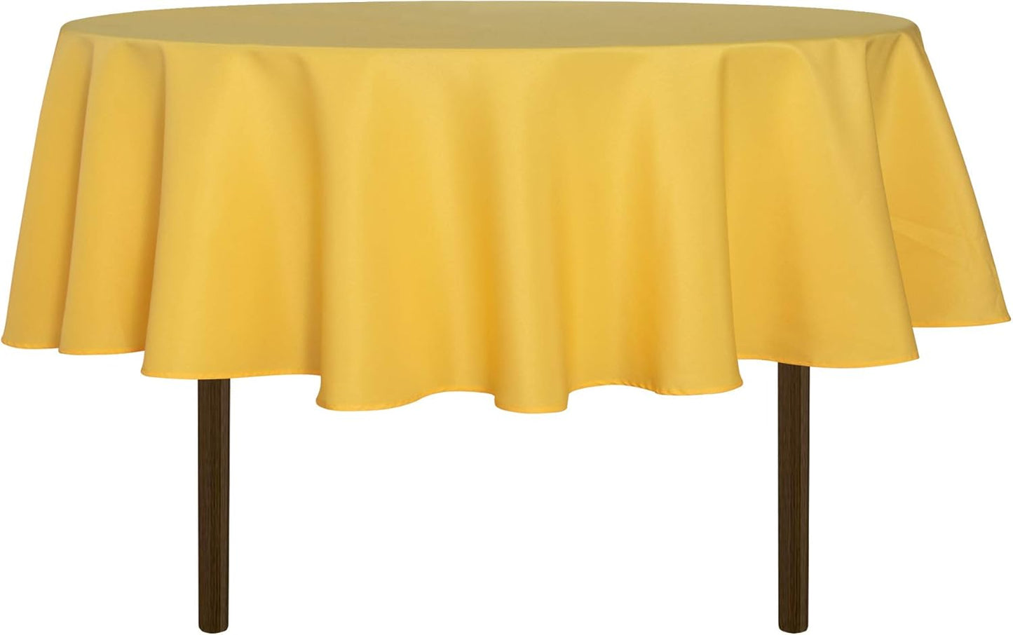 sancua Round Tablecloth - 80 Inch - Water Resistant Spill Proof Washable Polyester Table Cloth Decorative Fabric Table Cover for Dining Tables, Buffet Parties and Camping, Yellow