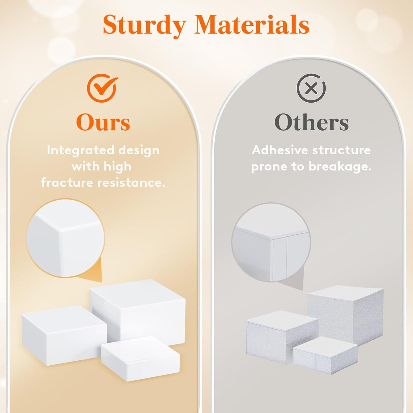 Lifewit Buffet Risers and Stands Up to 7.8", Food Risers for Buffet Table, Catering Dessert Cake Stand for Party, Collectibles Jewelry Display Stand, White Cube Boxes Nesting Risers, 12 PCS