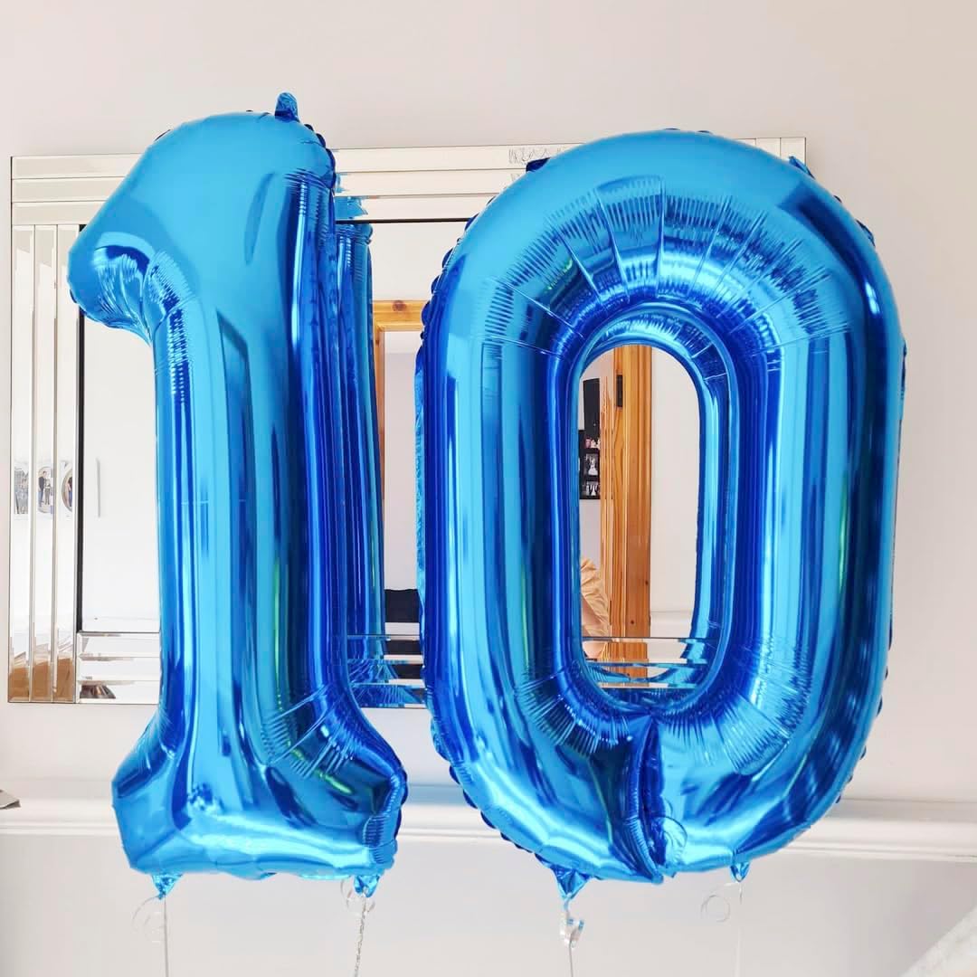 Blue 5 Balloon Number,40 Inch Number 5 Balloon Big Blue 5 Foil Mylar Helium Balloon for Birthday Party Decorations