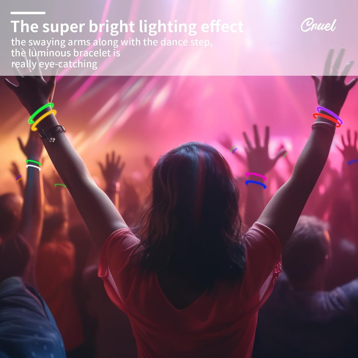 100 Pack 8” Glow Sticks Bulk with 100 Connectors Neon Glow In The Dark Party favors Supplies for Holiday Birthday Party Decoration (Colorful)