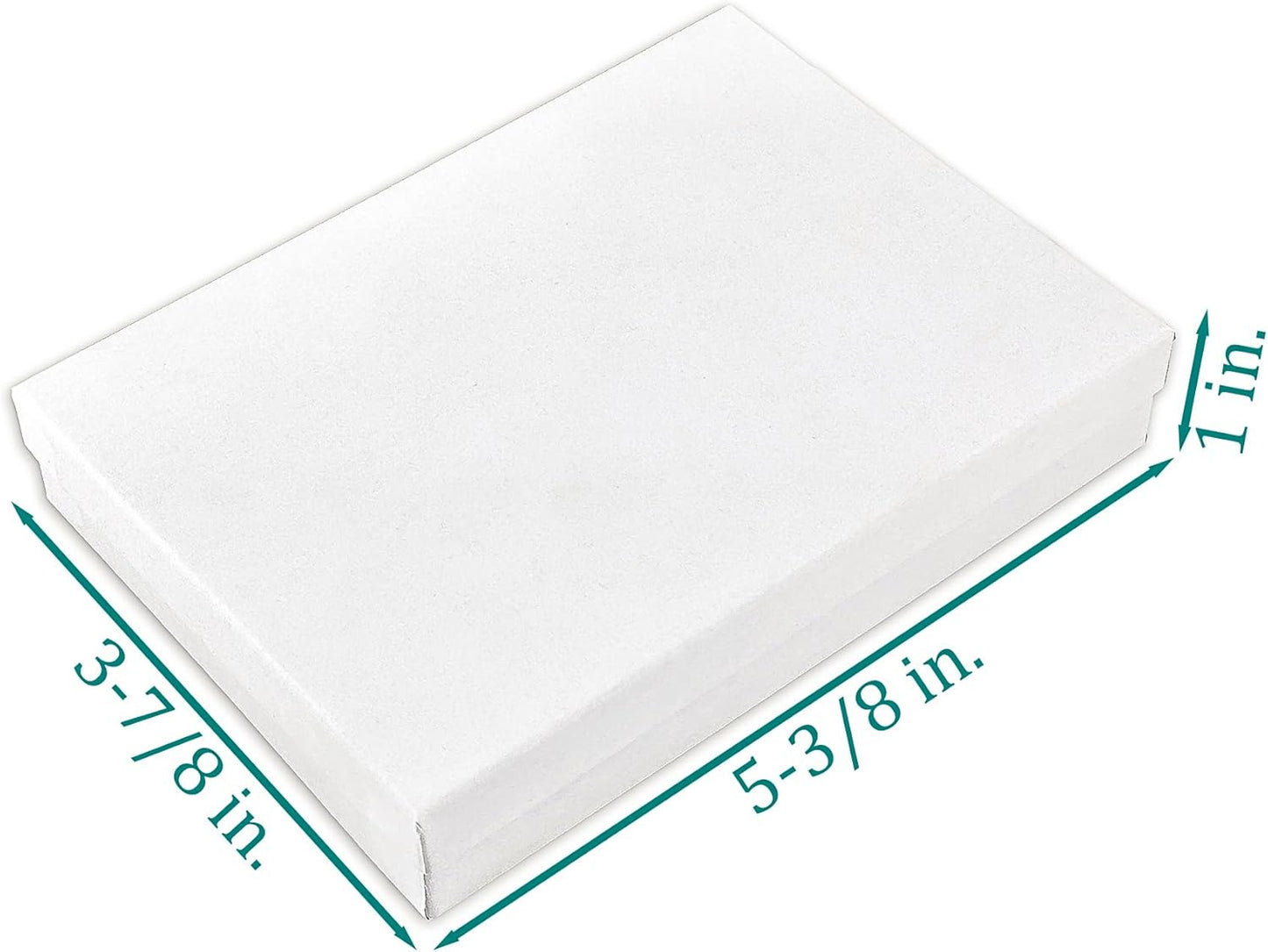 TheDisplayGuys - 25-Pack #53 Kraft Paper Cardboard Gift Boxes/Jewelry Cases w. Cotton Padding & Lid - Matte White - (5.4" x 3.9" x 1.0")