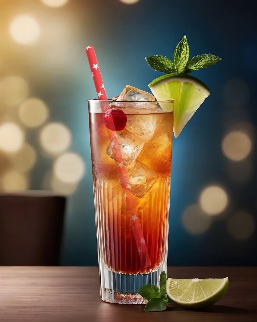 100 Pack Paper Straws Biodegradable - 7.75 Inch Paper Straws Bulk - Drinking Straws for Party Supplies,Wedding,Birthday,Bridal Shower