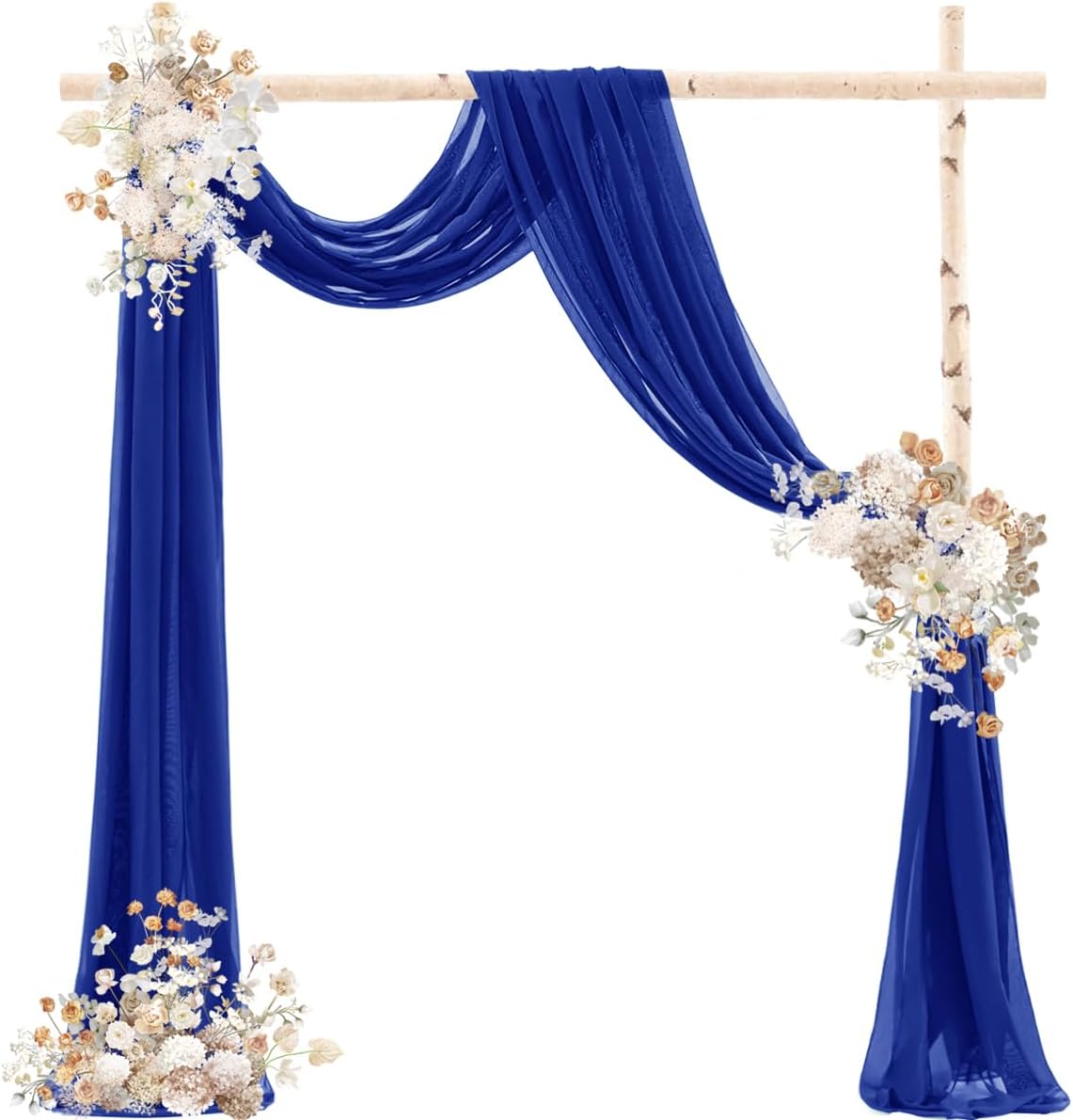 Royal Blue Wedding Arch Draping Fabric 29" x 20 FT Blue Wedding Drapes for Backdrop Sheer Curtains Drapes for Romantic Bridal Baby Shower Ceremony Birthday Party Fall Outdoor Events