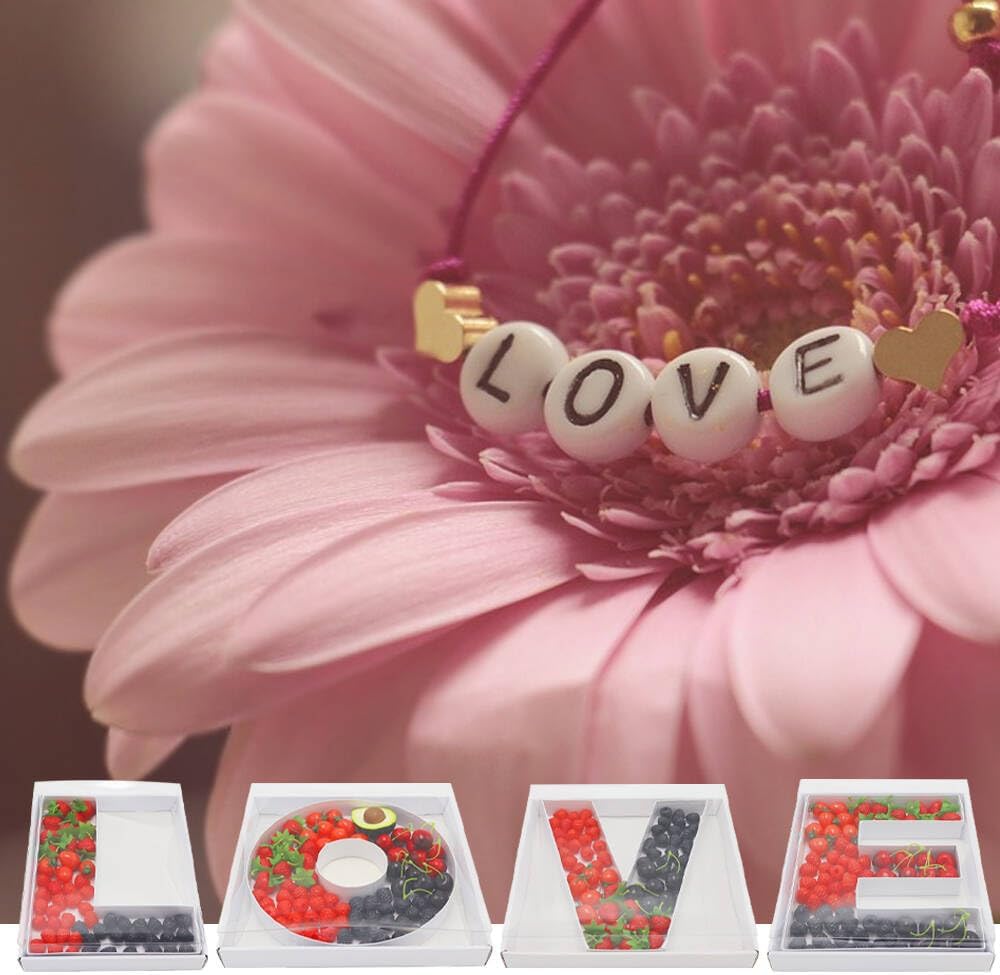 12" Fillable Cardboard Letter Charcuterie Gift Cupcake Box With Cover Sweets Packaging (V)