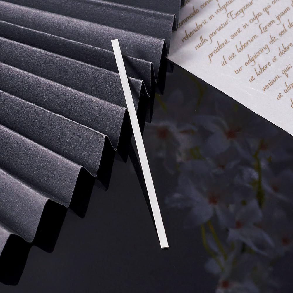 Fashewelry 1pc 925 Sterling Silver Flat Wire 3x1mm Rectangle Bezel Strip 0.3 Feet Dead Soft Metal Wire with 1pc Cleaning Cloth for Stone Cabochon Rings Bangles Jewelry Making