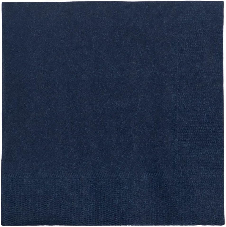 JAM PAPER Small Beverage Napkins - 5 x 5 - Navy Blue - 50/Pack