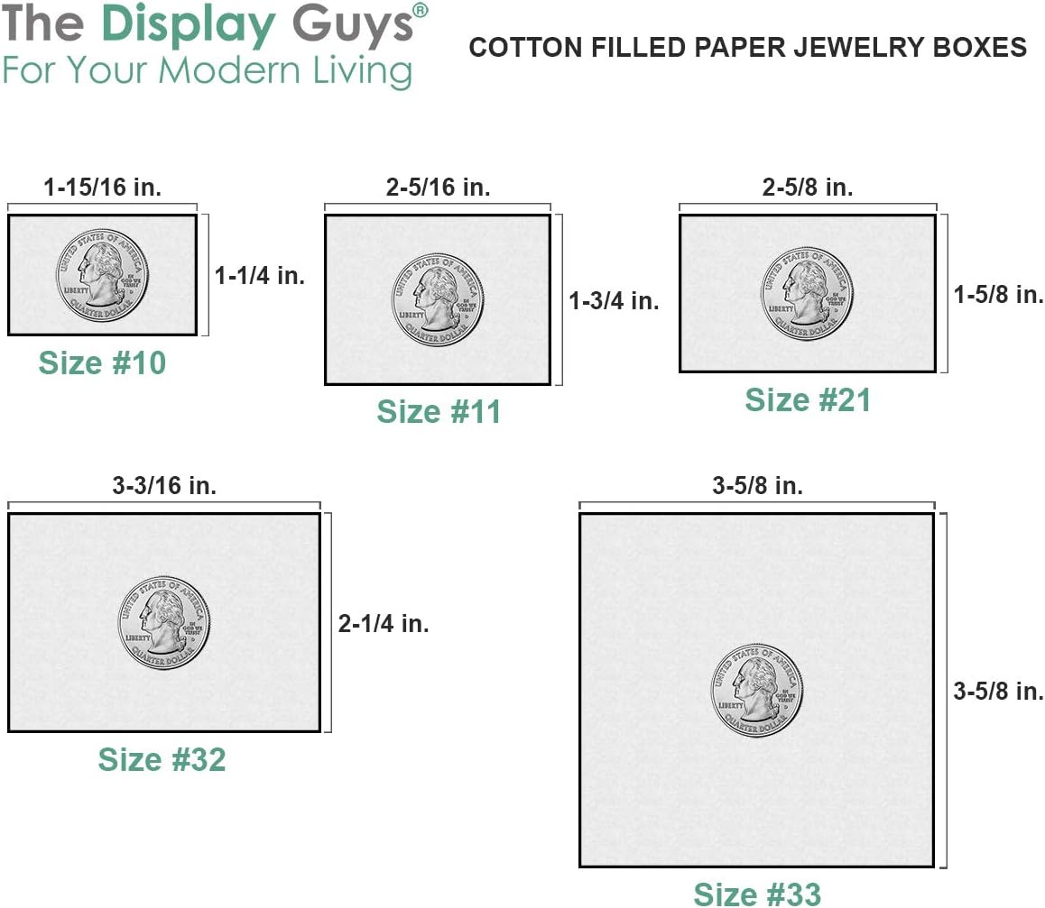TheDisplayGuys - 25-Pack #53 Kraft Paper Cardboard Gift Boxes/Jewelry Cases w. Cotton Padding & Lid - White Swirl - (5.4" x 3.9" x 1.0")