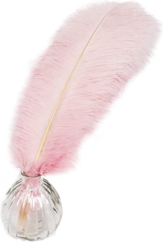 Happy Feather 16-18 inch Pink Ostrich Feathers Craft for Wedding Party Centerpieces Home Decoration DIY Craft Pack of 10