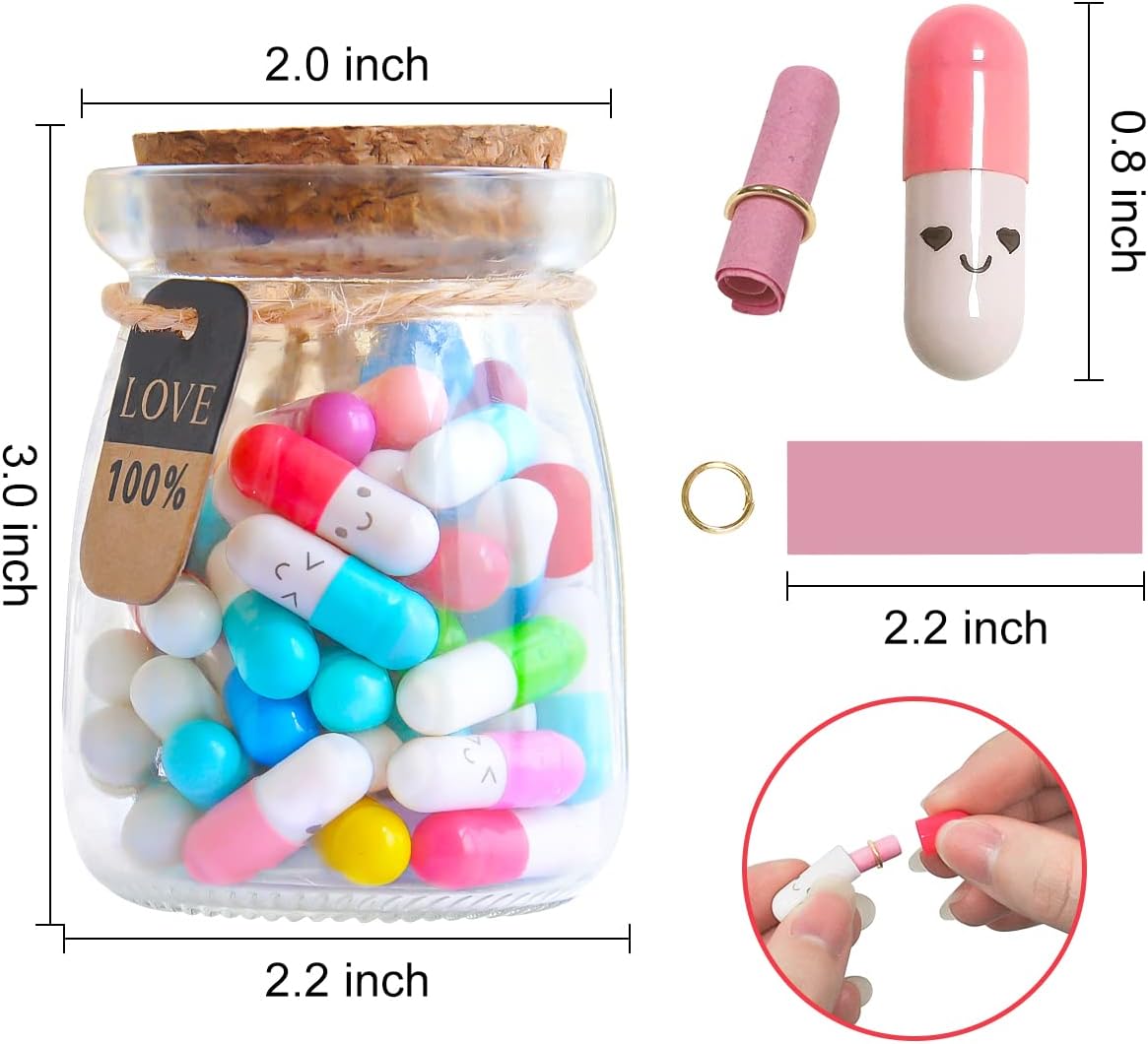 Capsule Letters in a Bottle, Capsule Message in A Bottle, Christmas Friendship Gift for Your Girlfriend Boyfriend Wife Sister Bestfriend Birthday Valentine’s Day Gifts
