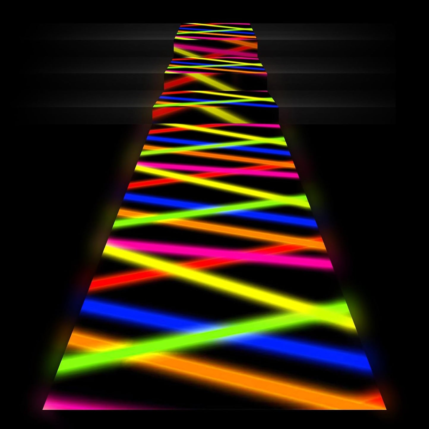Haull 118 x 39 Inch Neon Light up Dance Floor Glow in The Dark Runner UV Reactive Blacklight Floor Aisle Runner Decor Wall Props for 80s 90s Neon Birthday Party Decorations(Glow Stick)