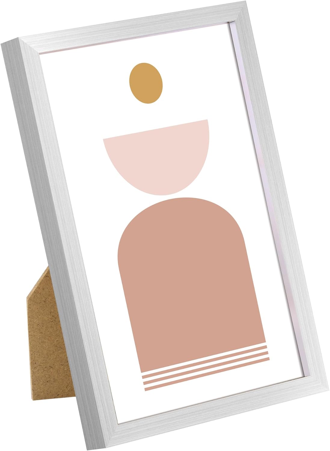 upsimples 4x6 Picture Frame Set of 3, Made of High Definition Glass for 4 x 6, Wall and Tabletop Display Thin Border Photo Frames for Home Decor, Silver